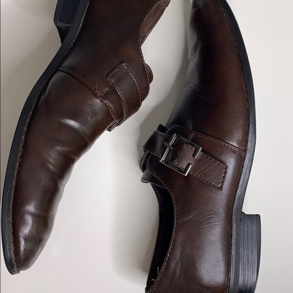Franco Vanucci Brown cognac leather Slip On dress shoes men’s  8 main image 5